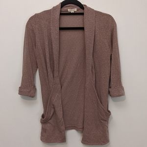 Rose pink open cardigan